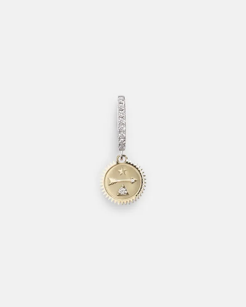 FOUNDRAE Einzelner Ohrring Dream Mini aus 18kt Weiß- und Gelbgold mit Diamanten Gold