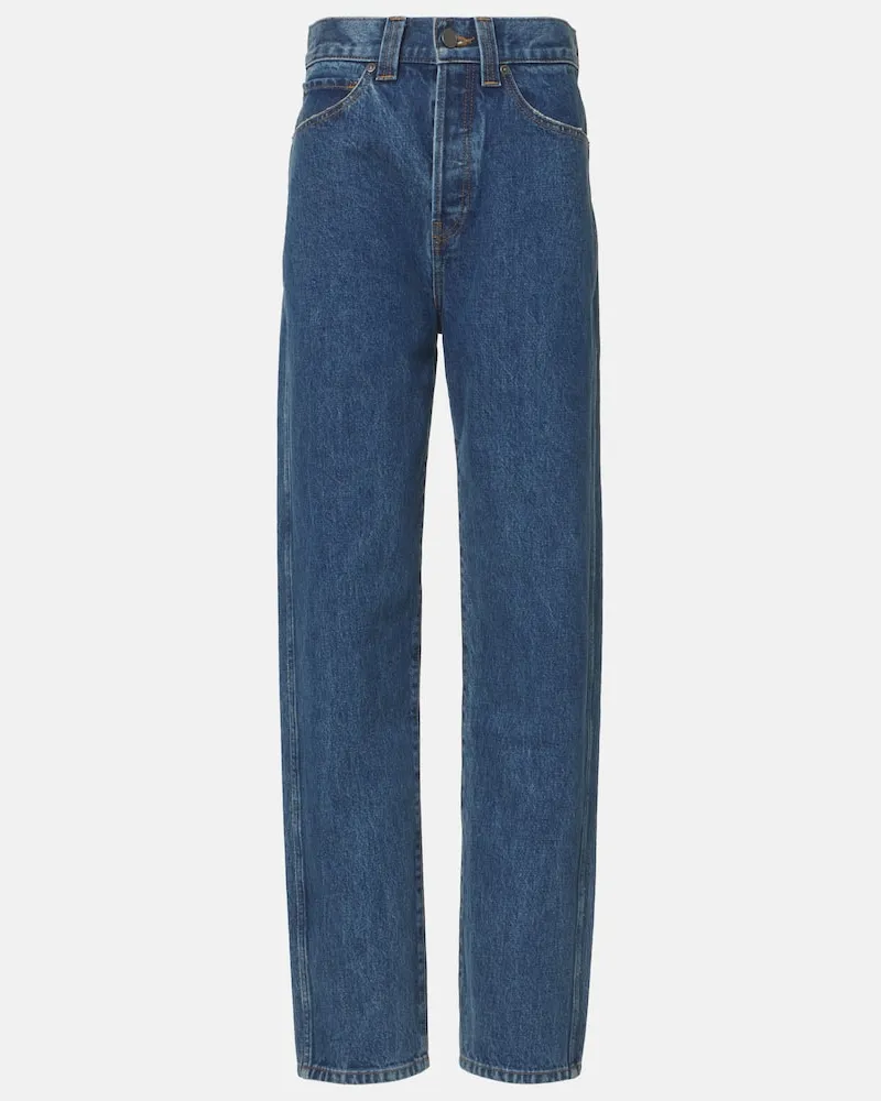 KHAITE High-Rise Tapered Jeans Corben Blau