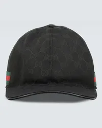 Gucci Baseballcap Web Stripe GG aus Canvas Schwarz