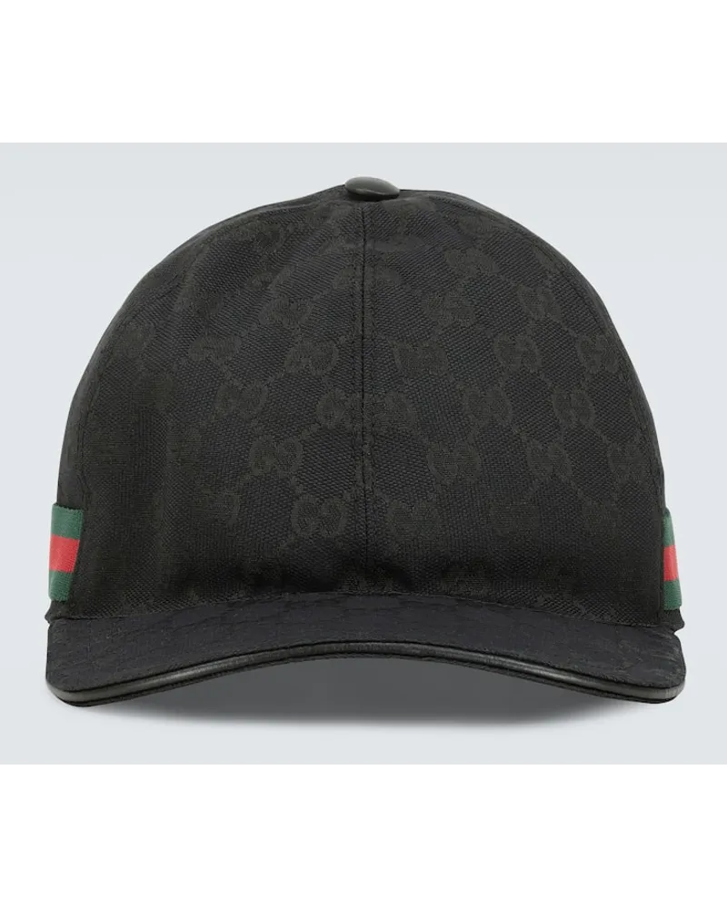 Gucci Baseballcap Web Stripe GG aus Canvas Schwarz