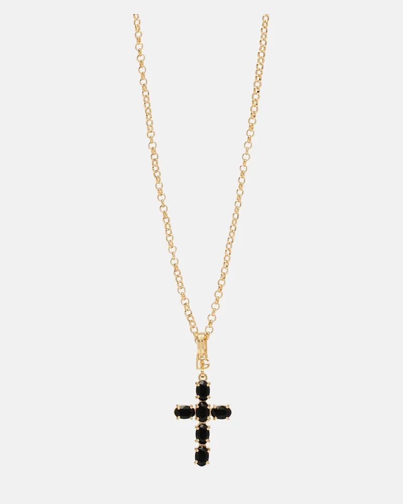 Dolce & Gabbana Halskette Cross Schwarz