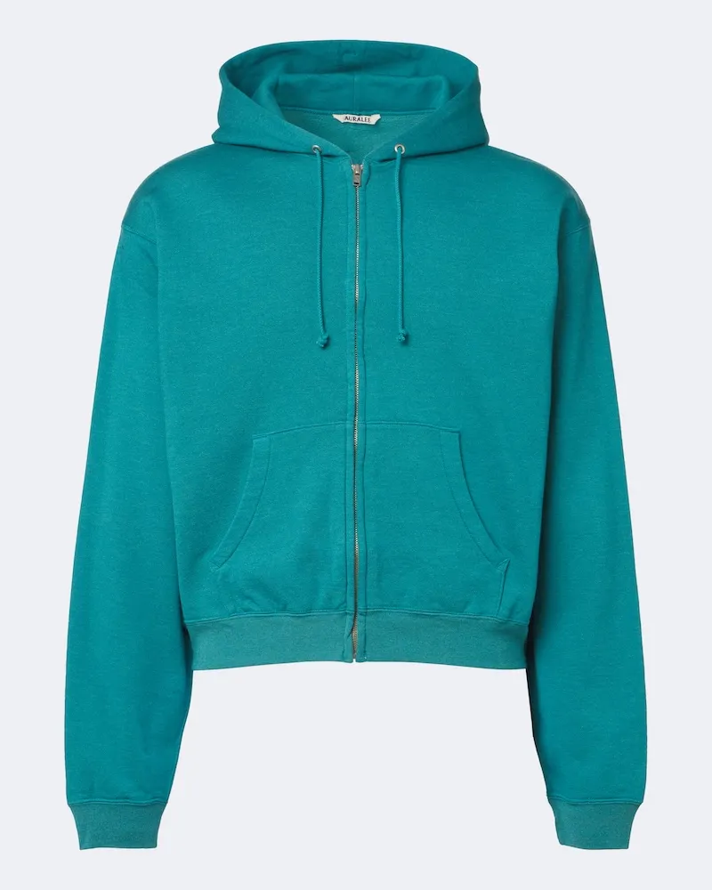 AURALEE Kapuzenjacke aus einem Baumwollgemisch Blau