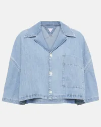 Bottega Veneta Cropped-Hemd aus Denim Blau