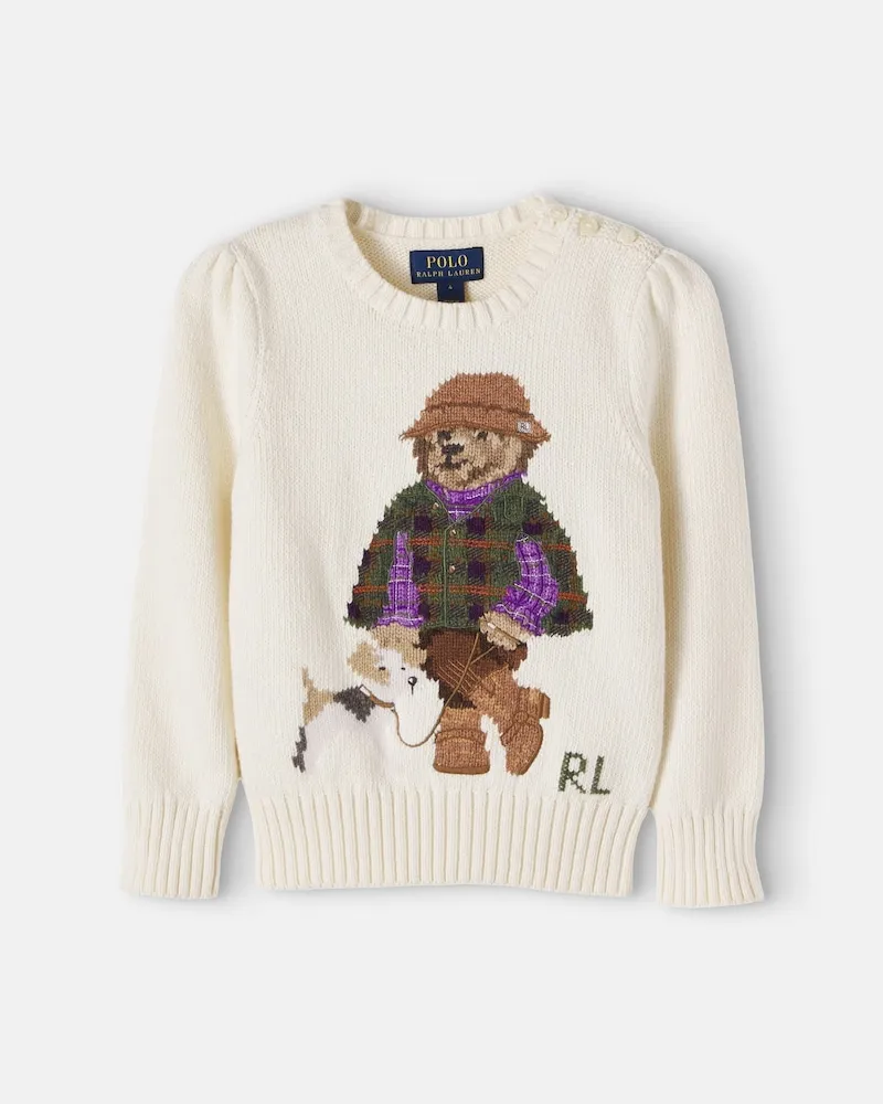 Ralph Lauren Pullover Polo Bear aus Baumwolle Weiß
