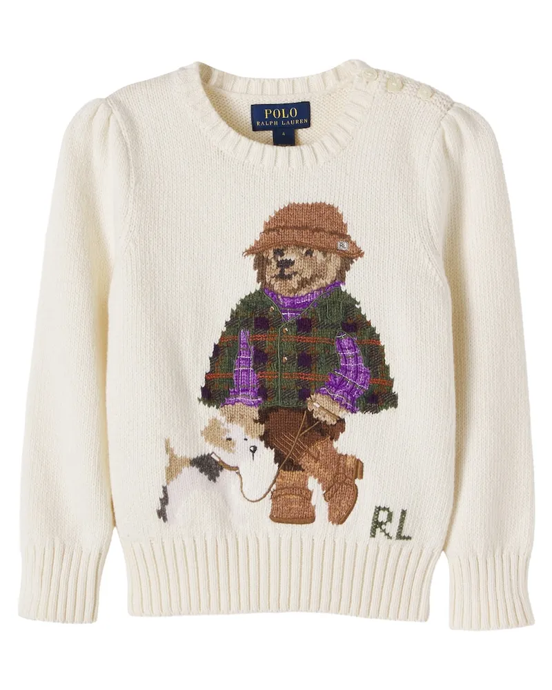 Ralph Lauren Pullover Polo Bear aus Baumwolle Weiß