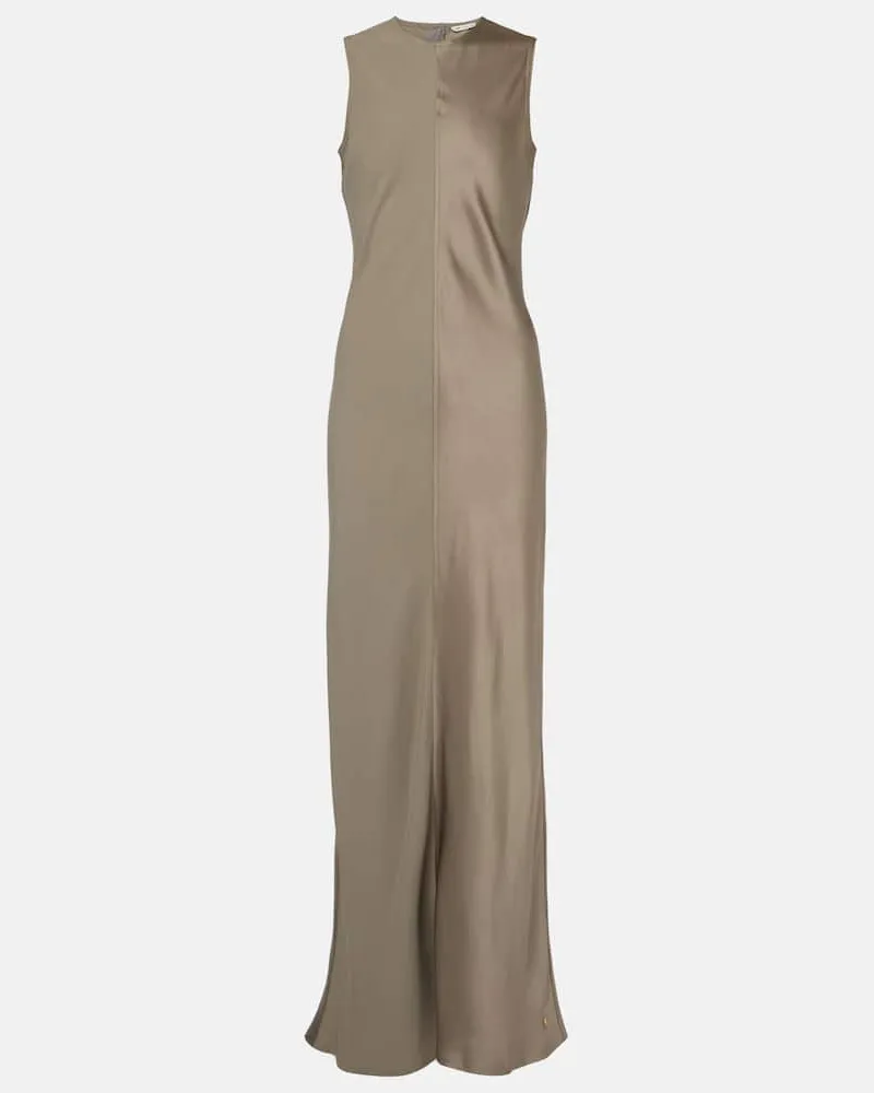 AMI Paris Maxikleid aus Satin Grau