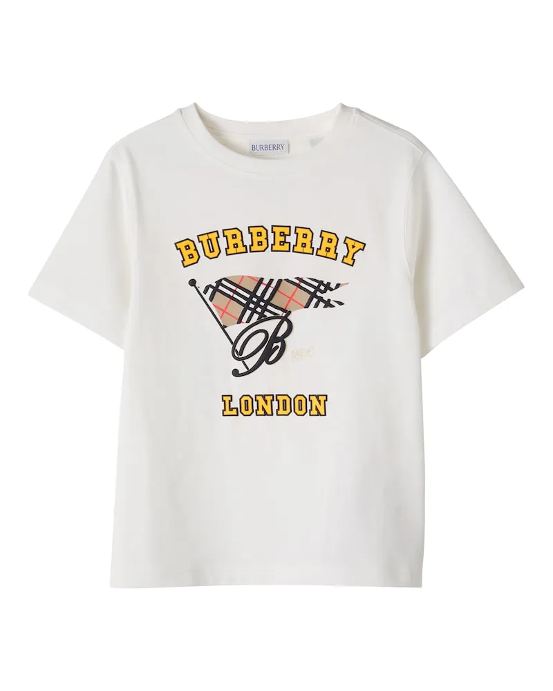 Burberry Bedrucktes T-Shirt aus Baumwolle Weiß