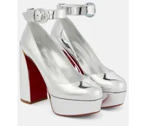 Plateau-Pumps Movidastrap aus Metallic-Leder