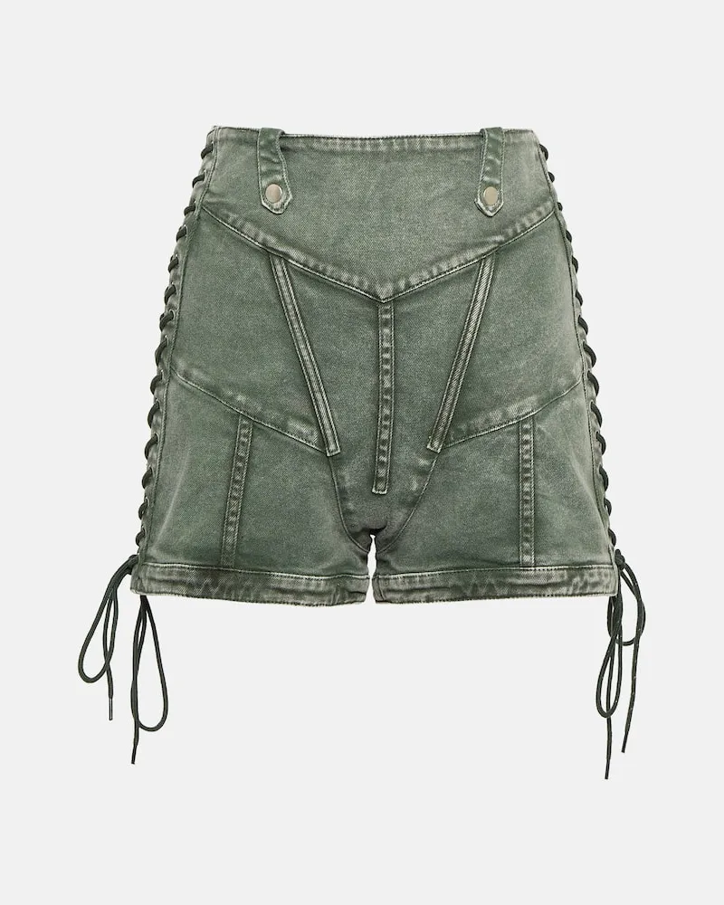 Jean Paul Gaultier X KNWLS High-Rise Shorts aus Denim Grün