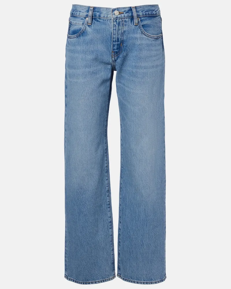 Frame Denim Low-Rise Straight Jeans The Saturday Blau