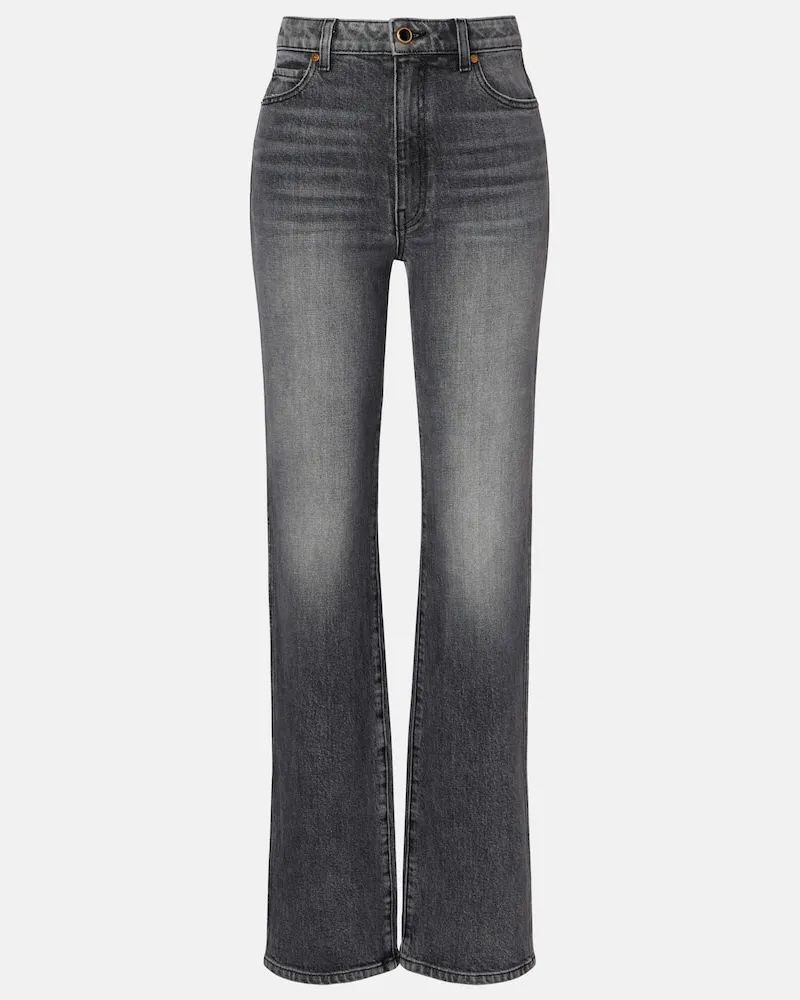 KHAITE High-Rise Straight Jeans Danielle Grau