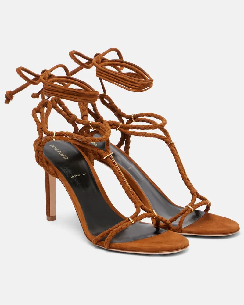 Tom Ford Sandalen 85 aus Veloursleder Braun