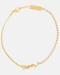 Saint Laurent Armband Cassandre mit Kristallen Gold