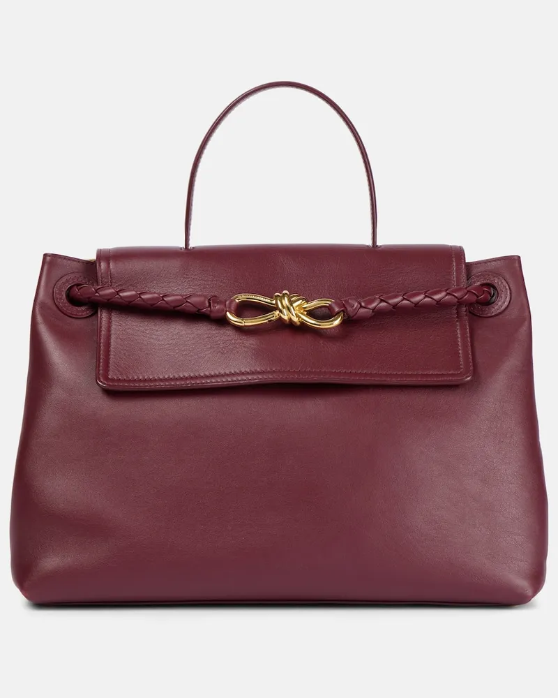 Bottega Veneta Tote Bag Ciao Ciao Medium aus Leder Burgunderrot