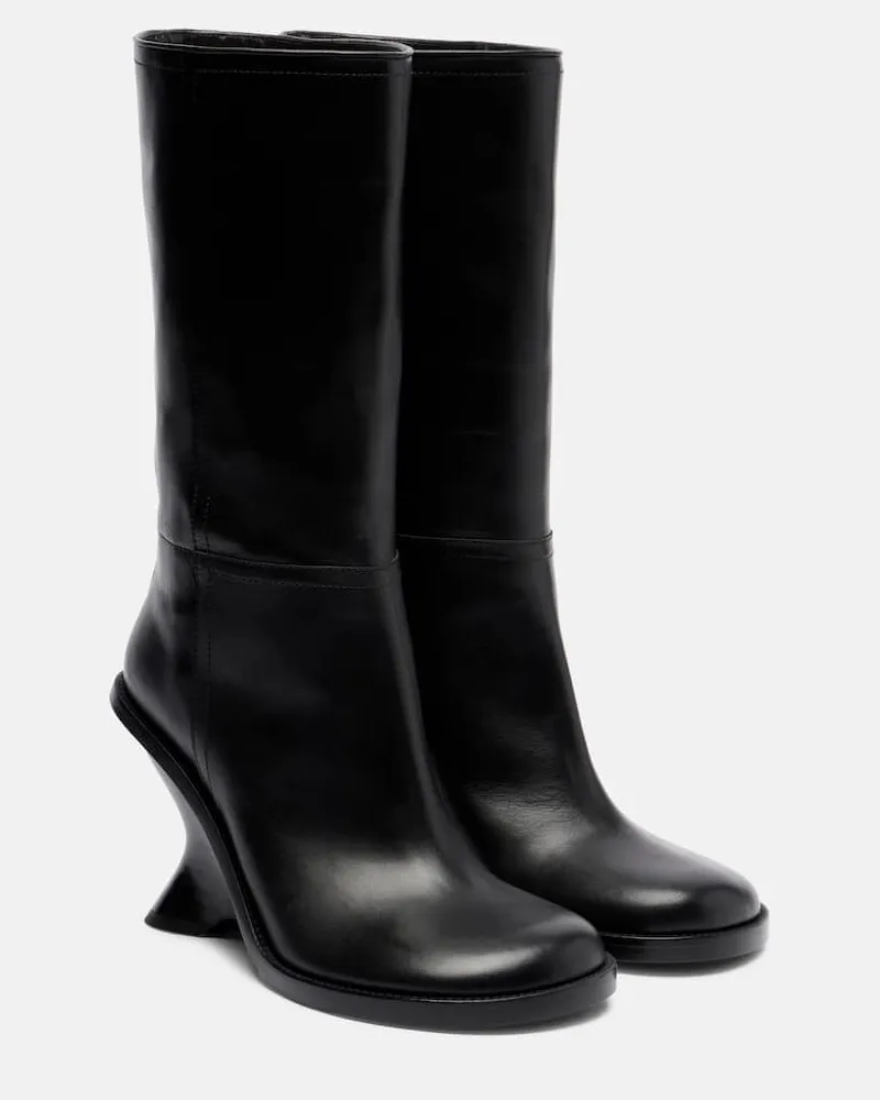 Dries van Noten Stiefel 95 aus Leder Schwarz
