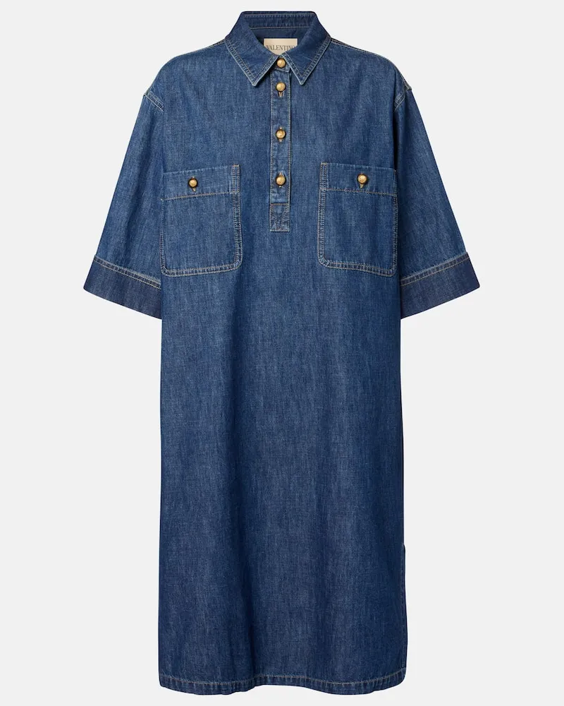 Valentino Garavani Hemdblusenkleid aus Denim Blau