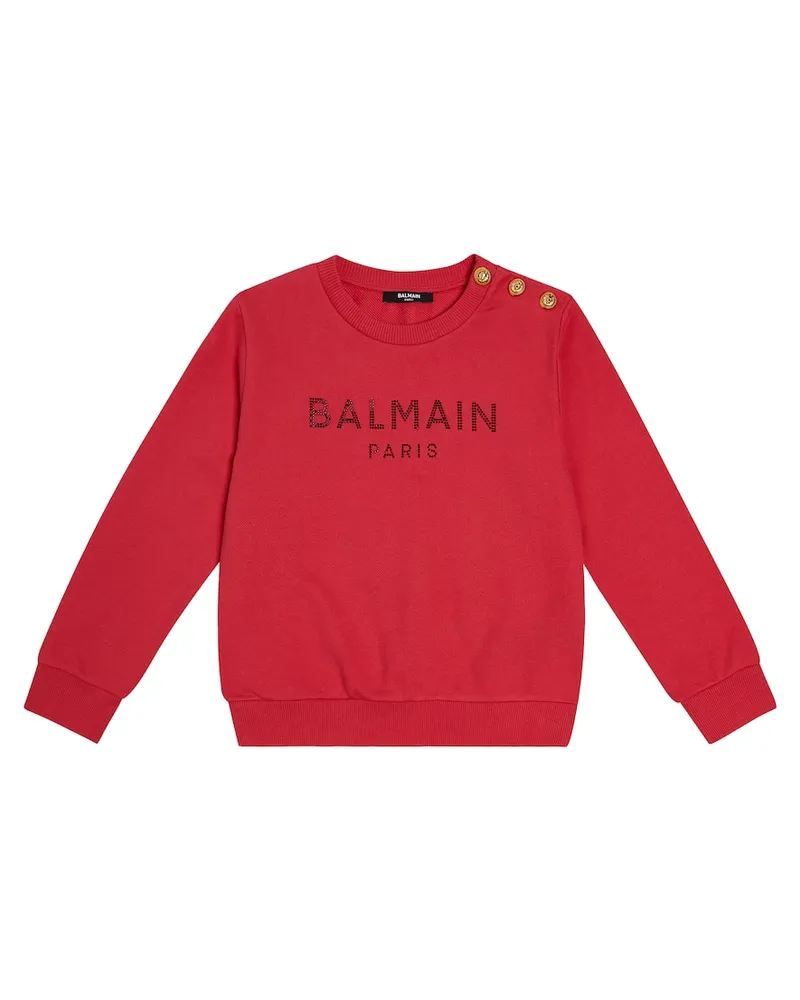 Balmain Sweatshirt aus Baumwoll-Jersey Rosa