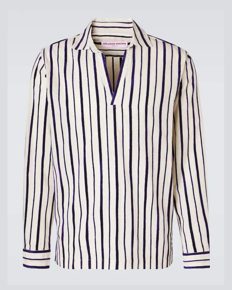 Orlebar Brown Hemd Ridley aus einem Baumwollgemisch Weiß