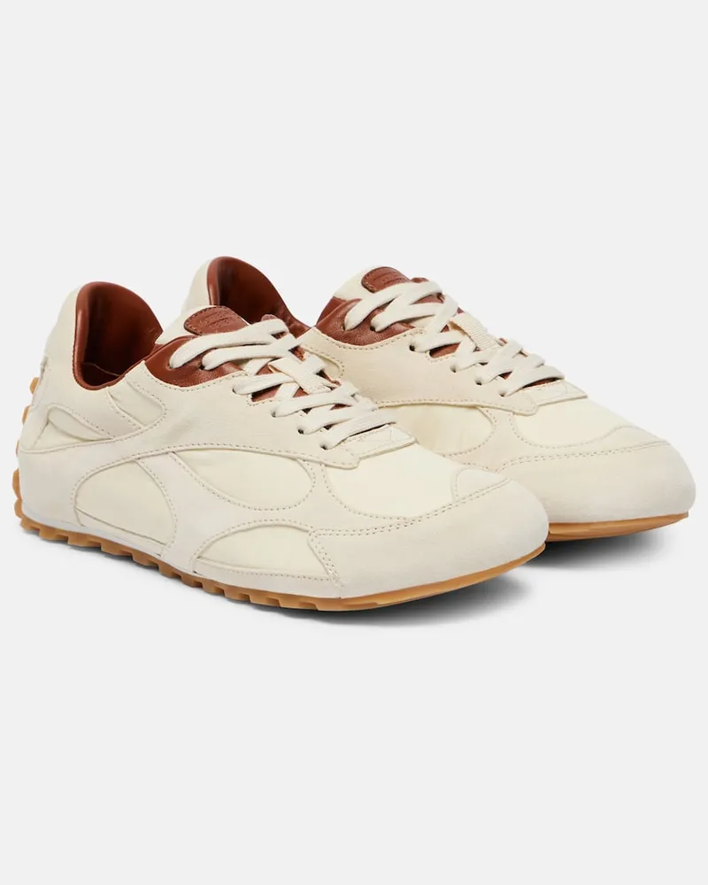Bottega Veneta Sneakers Orbit Flash mit Veloursleder Beige