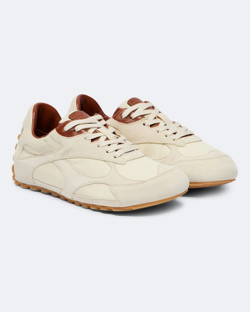 Bottega Veneta Sneakers Orbit Flash mit Veloursleder Beige