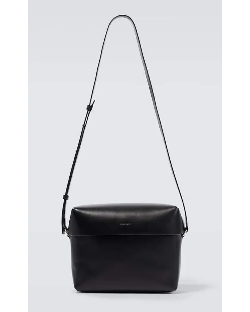 Jil Sander Messenger Bag aus Leder Schwarz