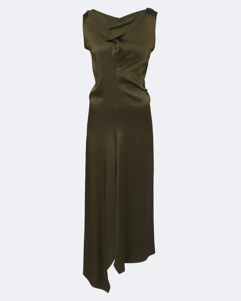 Victoria Beckham Midikleid aus Satin Grün