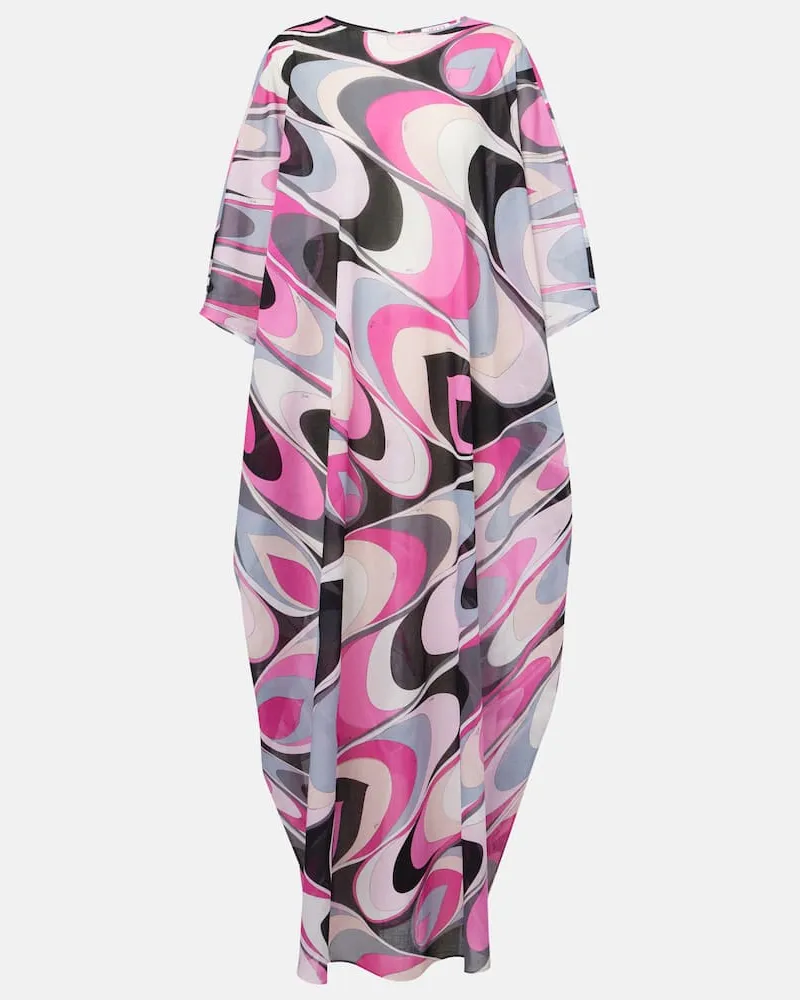 Emilio Pucci Kaftan Onde aus Baumwollmusselin Schwarz
