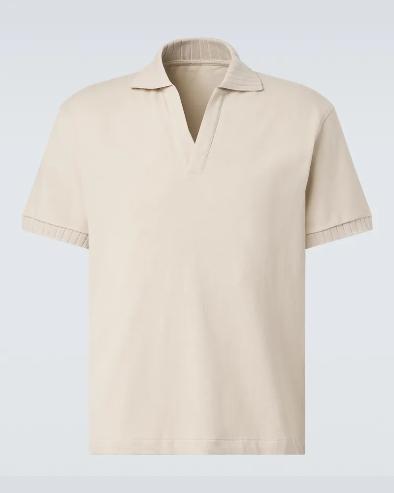 Stoffa Stòffa Polohemd aus Baumwolle Beige