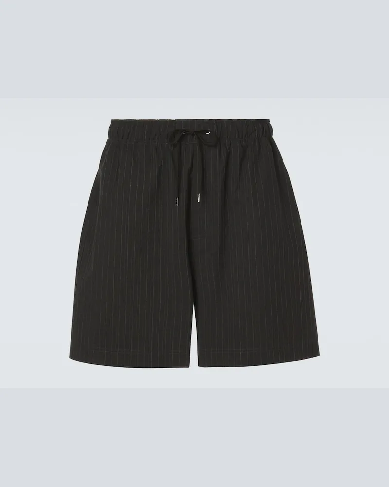 Studio Nicholson Shorts Starboard aus Baumwolle und Wolle Schwarz
