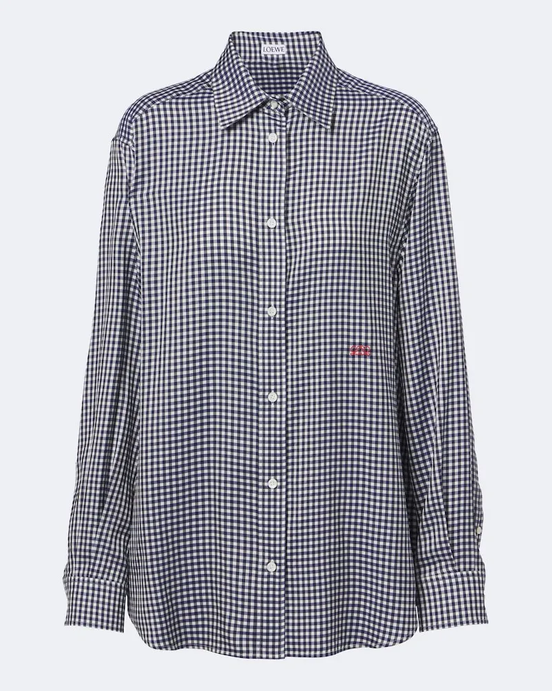 Loewe Hemd aus Seiden-Twill Blau