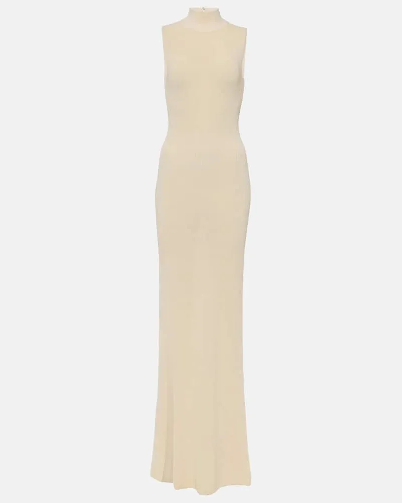 Aya Muse Maxikleid Berin aus einem Baumwollgemisch Weiß