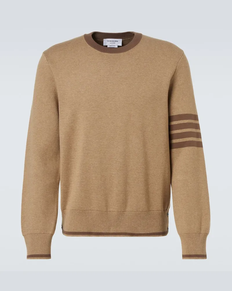 Thom Browne Pullover 4-Bar aus Baumwolle Braun