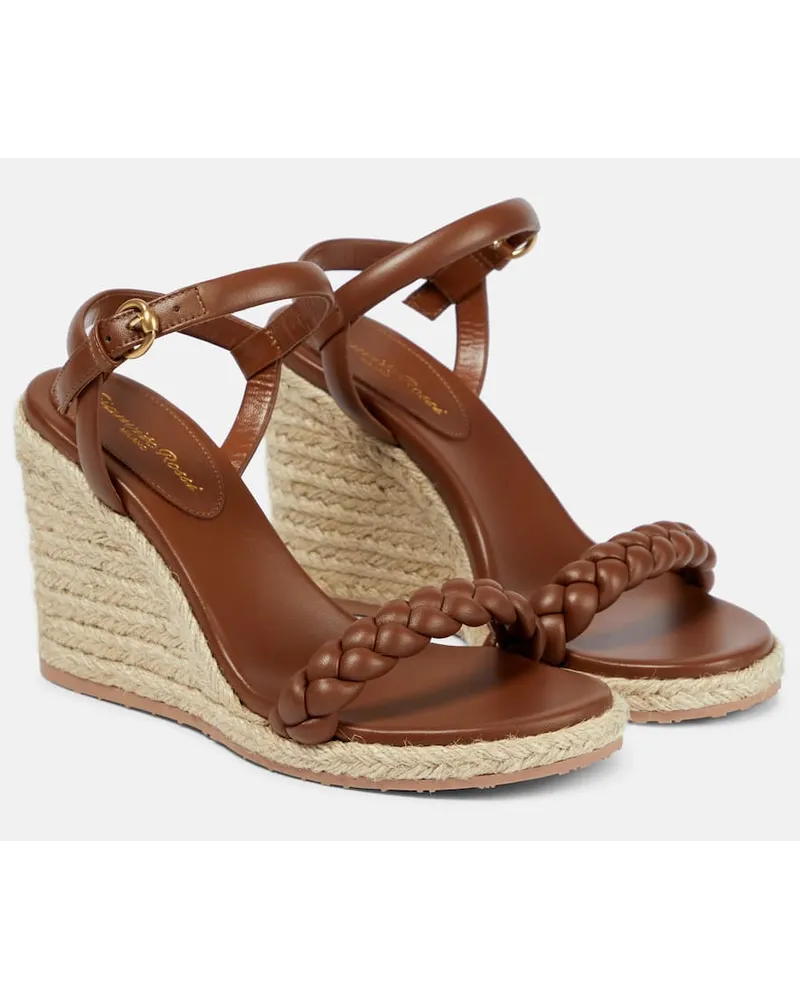 Gianvito Rossi Espadrille-Sandalen aus Leder Braun