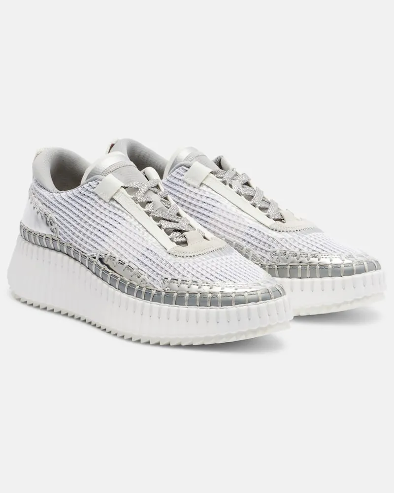 Chloé Chloé Plateau-Sneakers Nama Silber