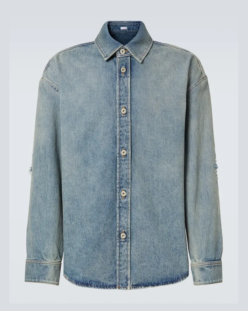 Loewe Hemdjacke Anagram aus Denim Blau