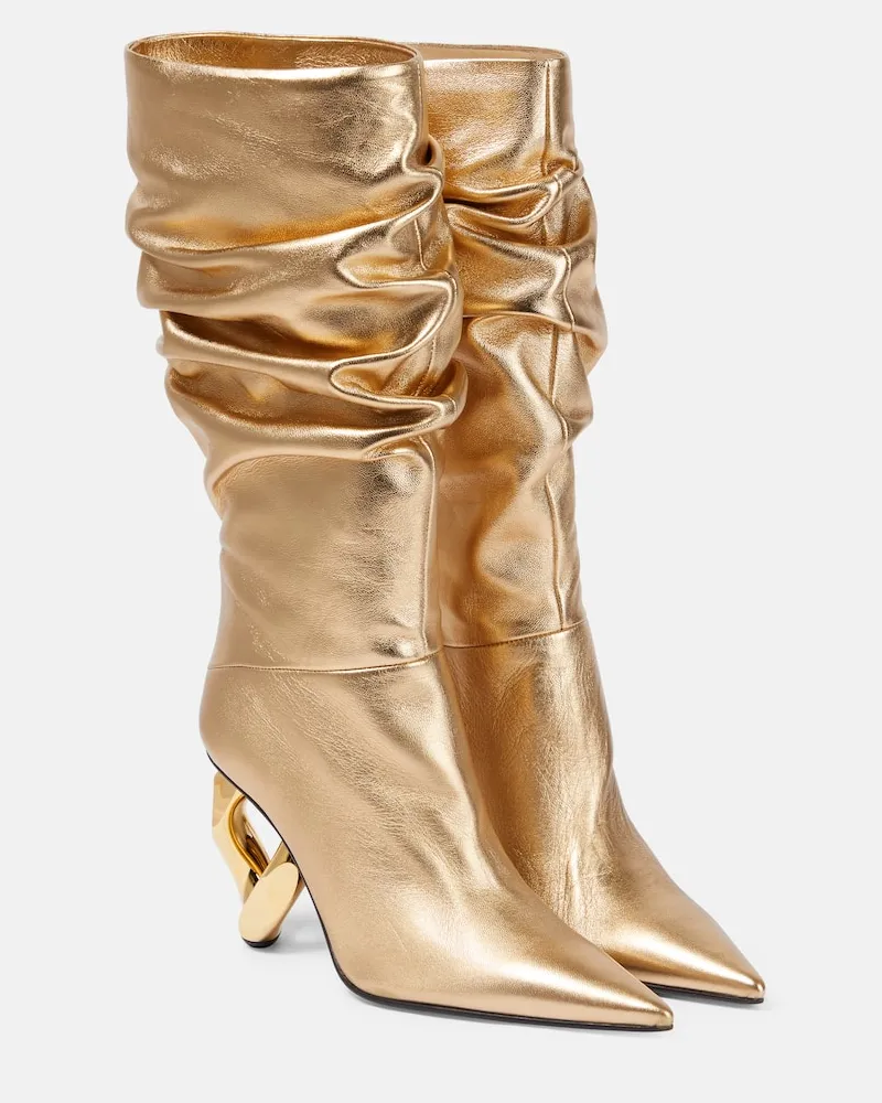 J.W.Anderson Stiefel Chain aus Metallic-Leder Gold