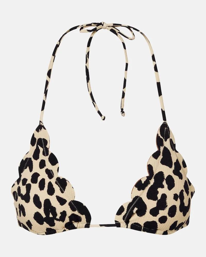 Marysia Bedrucktes Bikini-Oberteil Broadway Beige
