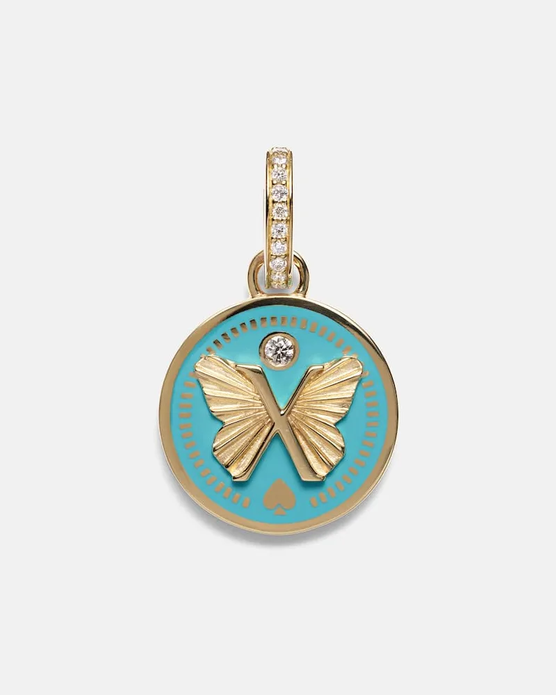 FOUNDRAE Anhänger Reverie Petite aus 18k Gelbgold und Keramik mit Diamanten Gold