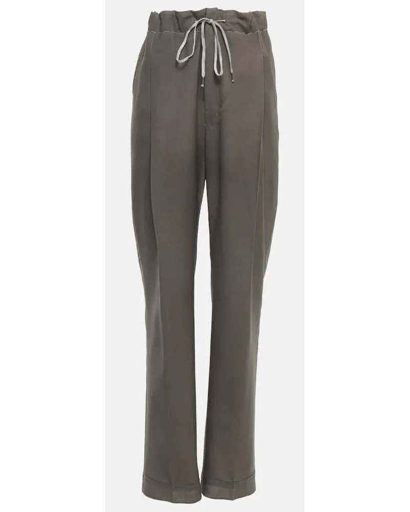Maison Margiela Weite Hose aus Wolle Grau