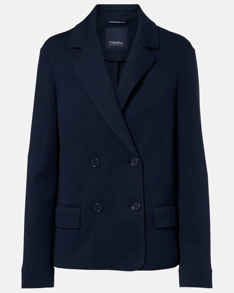 Max Mara Blazer Badia aus einem Baumwollgemisch Blau