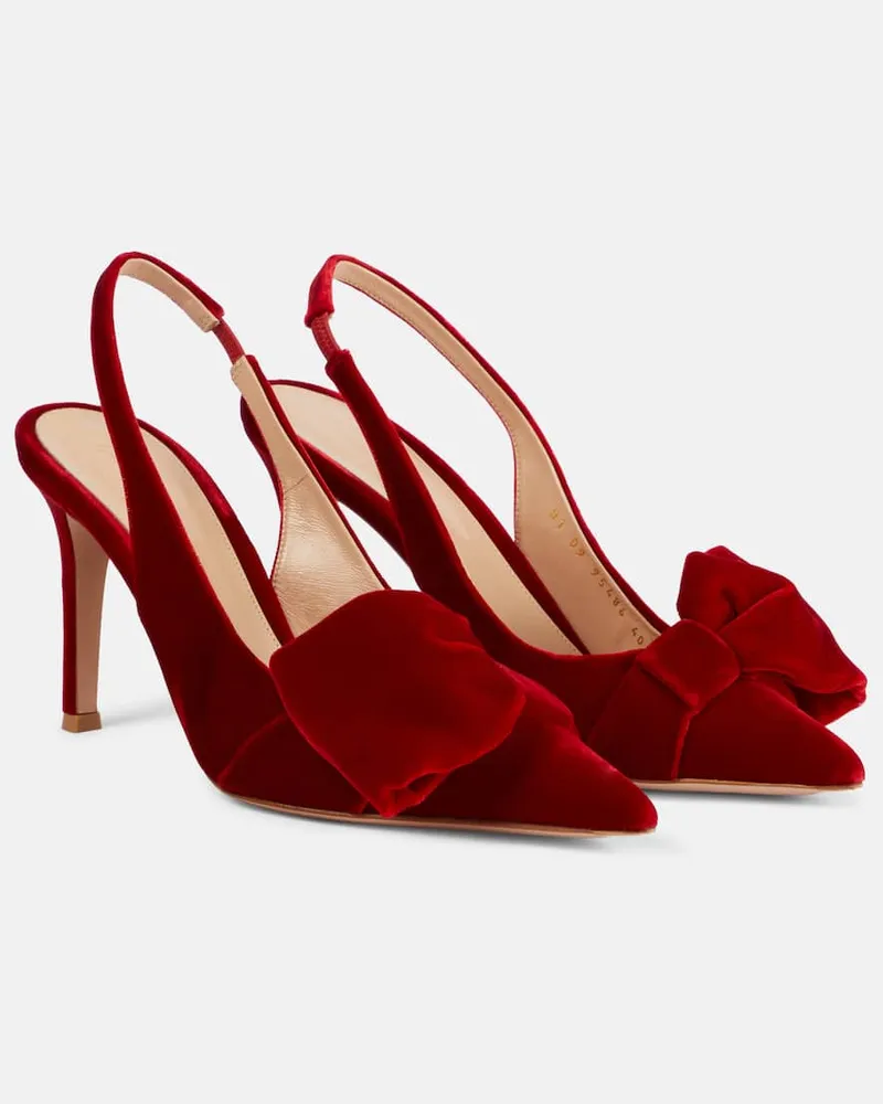 Gianvito Rossi Slingback-Pumps 85 aus Samt Rot