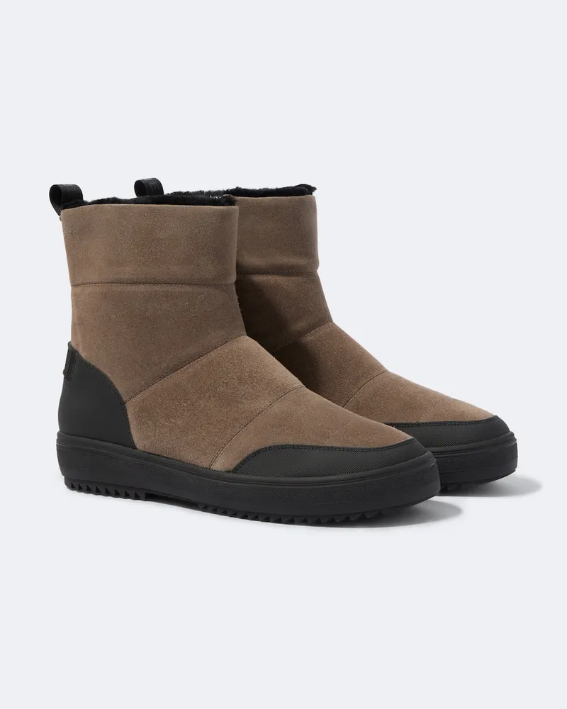 Bogner Ankle Boots aus Veloursleder mit Shearling Braun