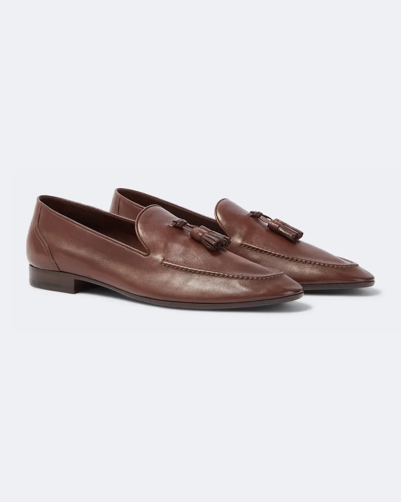 The Row Loafers Caden aus Leder Braun