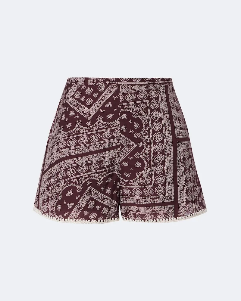 Veronica Beard Shorts Tennison aus einem Baumwollgemisch Burgunderrot