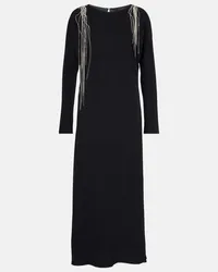 Dries van Noten Verziertes Maxikleid Schwarz