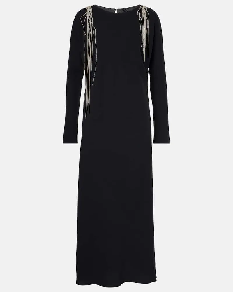 Dries van Noten Maxikleid mit Kristallen Schwarz