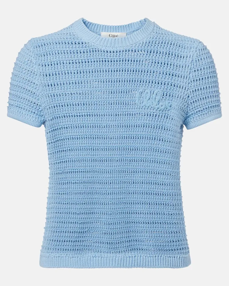 Chloé Chloé Top aus Häkelstrick Blau