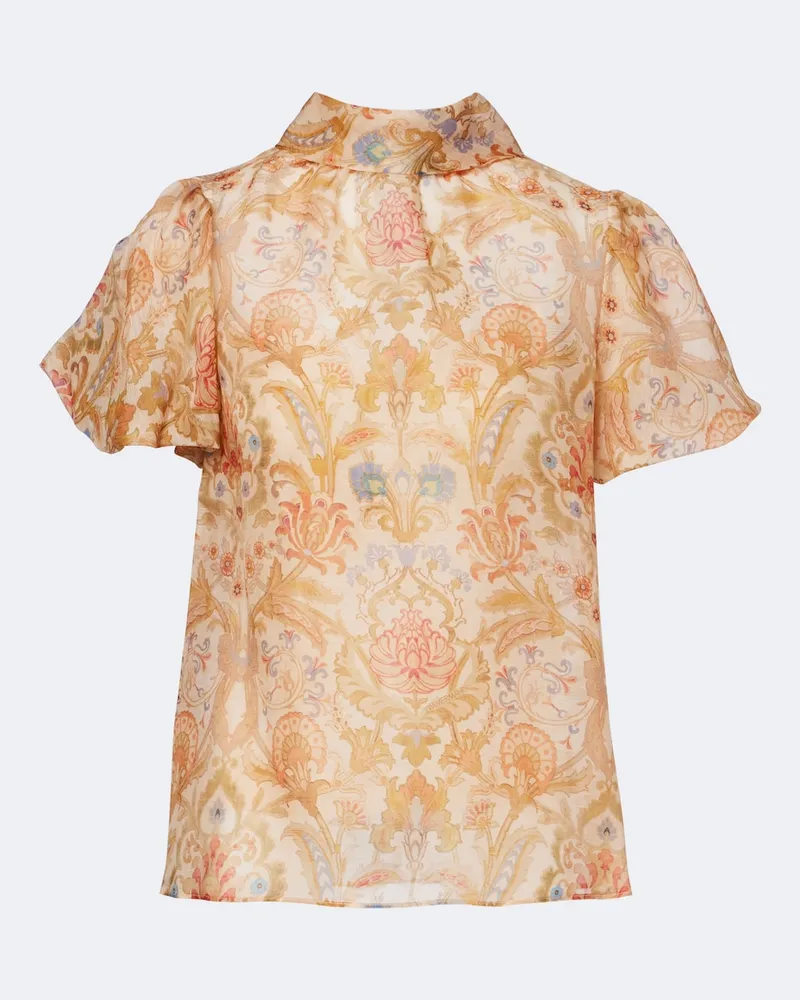 Zimmermann Top Valiant aus Leinen und Seide Beige