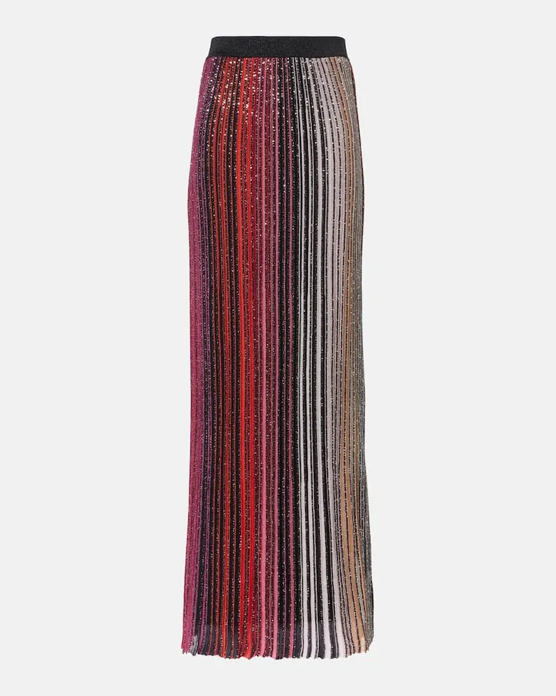 Missoni Maxirock aus Häkelstrick mit Pailletten Multicolor