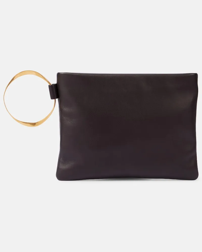 The Row Clutch Square Bracelet aus Leder Braun